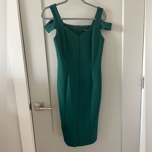 Green off shoulder dress